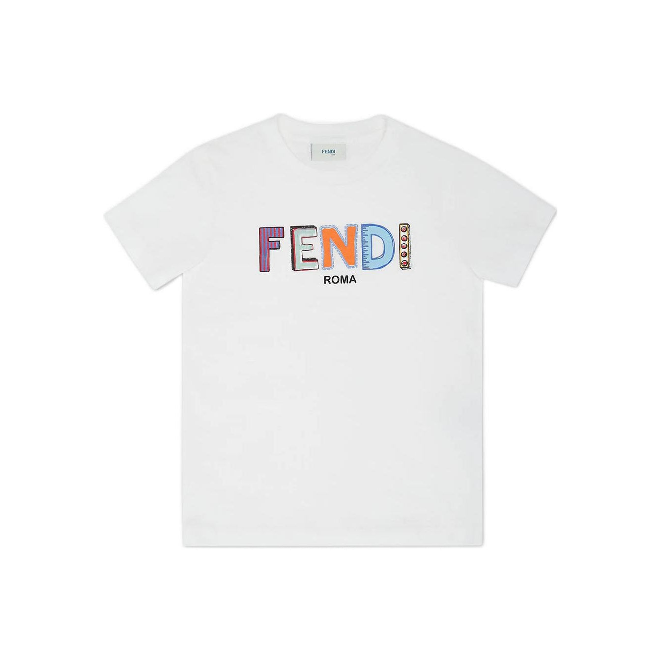 Kaos Pendek FENDI dengan Motif Gambar/Cetak, Cocok untuk Pria dan WanitaF-04