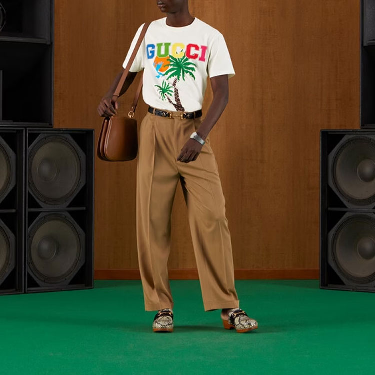 GUCCI Kaos Logo Seri Huruf, Unisex, COD '"   G-76