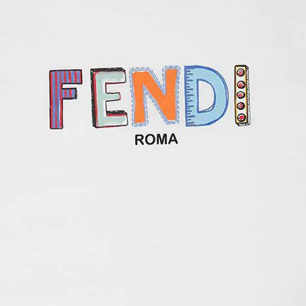 Kaos Pendek FENDI dengan Motif Gambar/Cetak, Cocok untuk Pria dan WanitaF-04