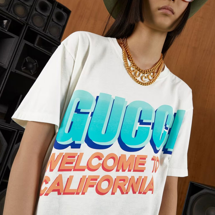 GUCCI Kaos Logo Seri Huruf, Unisex, COD '"    '"  G-39