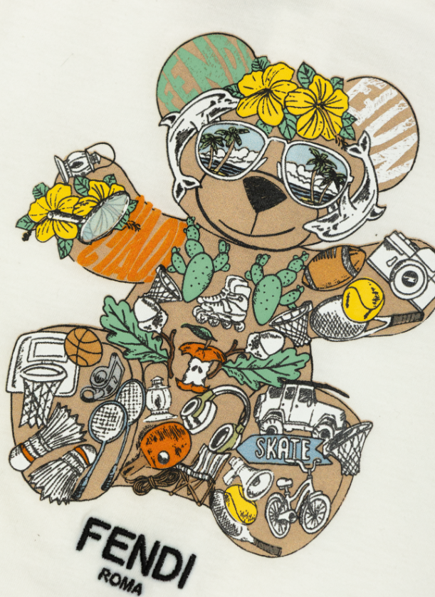 Kaos Pendek FENDI dengan Motif Gambar/Cetak, Cocok untuk Pria dan WanitaF-34