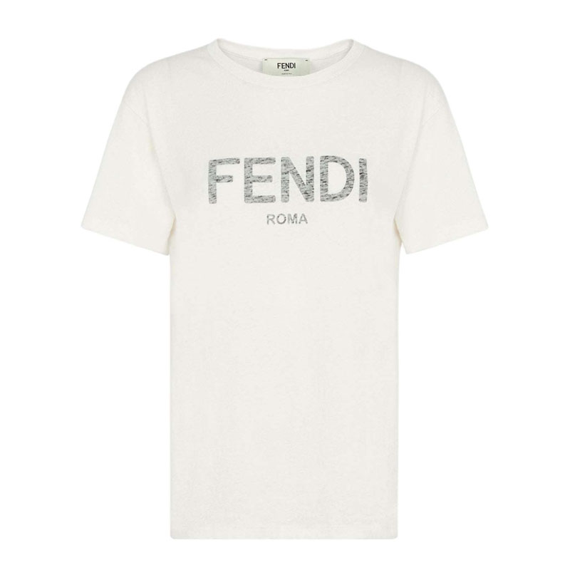 Kaos Pendek FENDI dengan Motif Gambar/Cetak, Cocok untuk Pria dan WanitaF-08