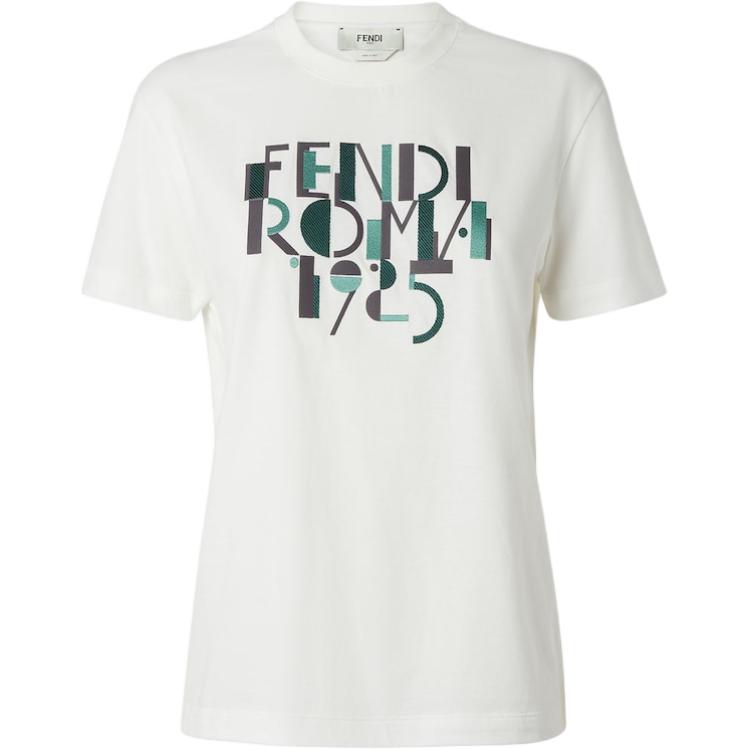 Kaos Pendek FENDI dengan Motif Gambar/Cetak, Cocok untuk Pria dan WanitaF-27