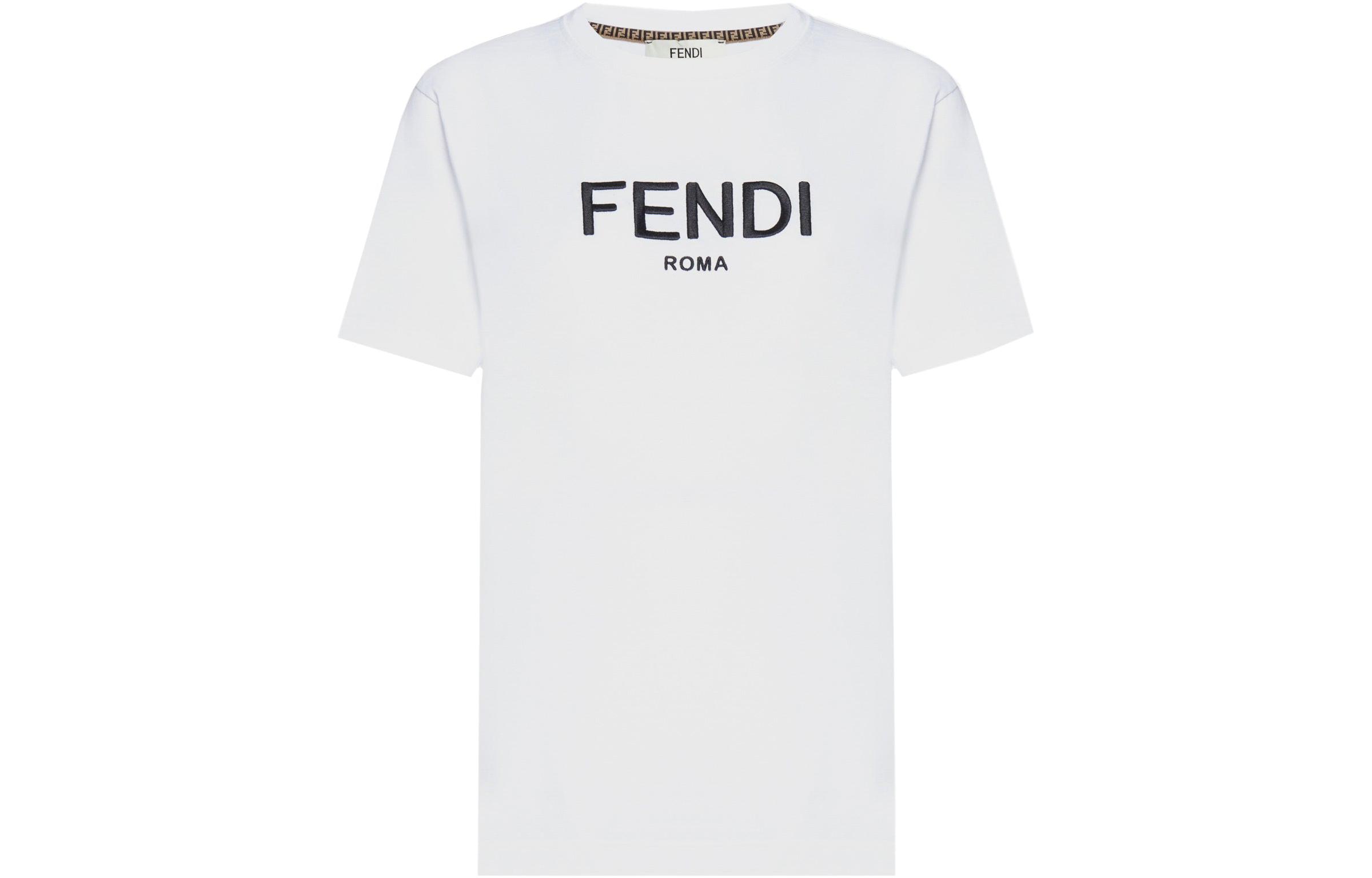 Kaos Pendek FENDI dengan Motif Gambar/Cetak, Cocok untuk Pria dan WanitaF-06