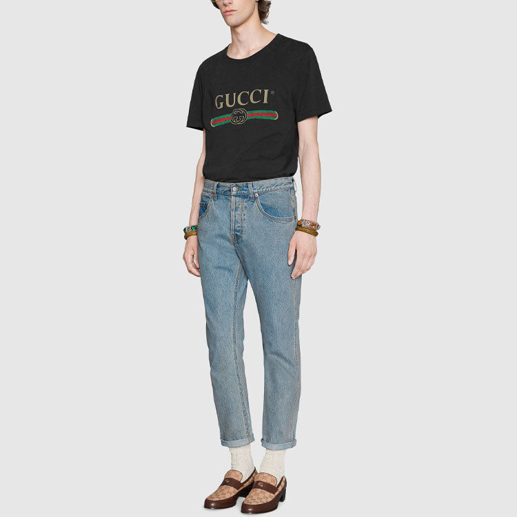 GUCCI Kaos Logo Seri Huruf, Unisex, COD '"    '"  G-12