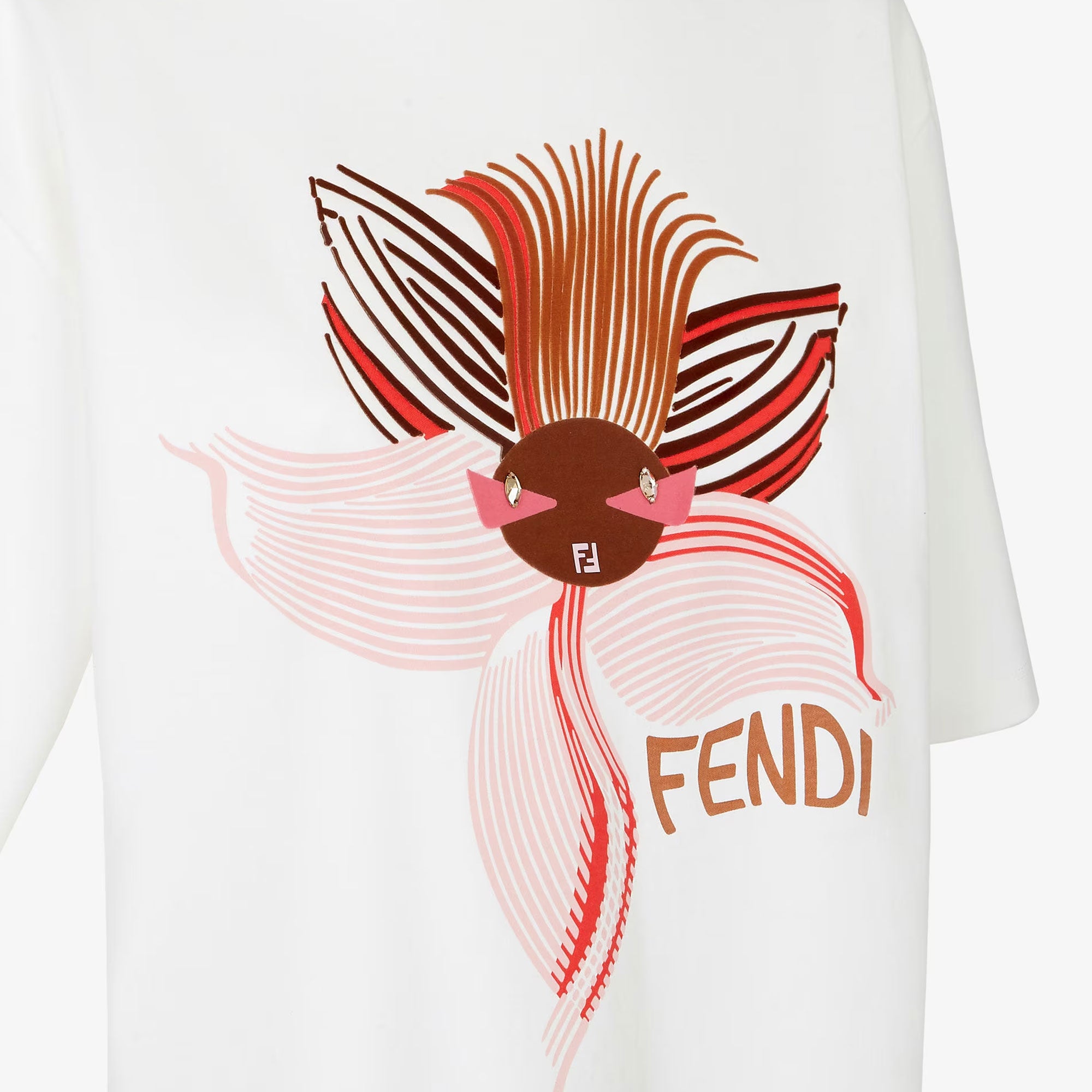 Kaos Pendek FENDI dengan Motif Gambar/Cetak, Cocok untuk Pria dan WanitaF-09