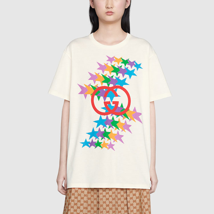 GUCCI Kaos Logo Seri Huruf, Unisex, COD '"    '"  G-62